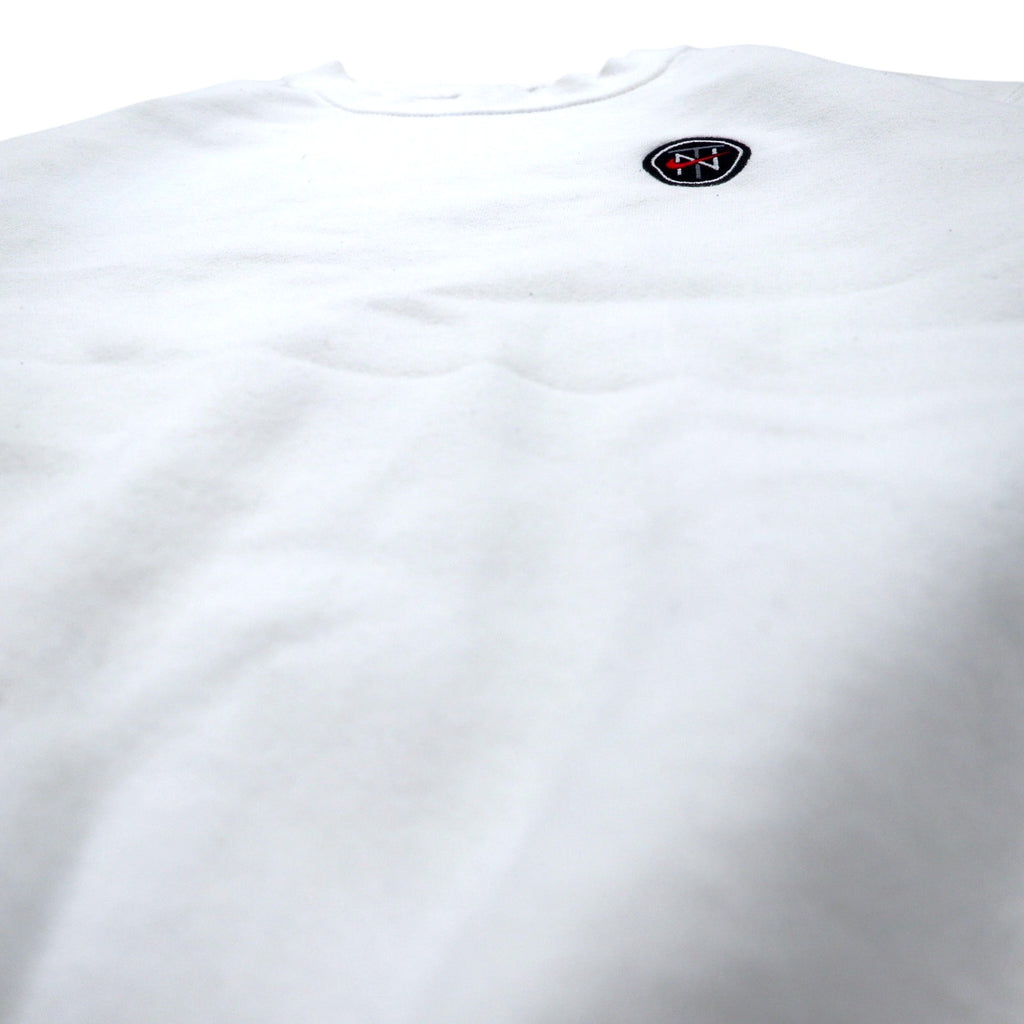 NIKE 90s USA made Swoosh logo embroidered sweatshirt M White cotton NIKE TOWN back logo print