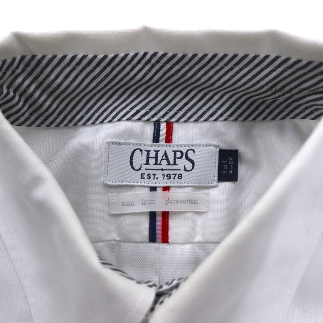 CHAPS Oxford Button-Down Shirt, L, White, NON IRON PURE COTTON