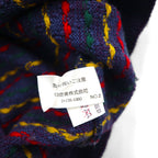 CHAPS RALPH LAUREN 90s Made in Japan Crew Neck All-Over Print Knit Sweater, Size M, Navy Wool