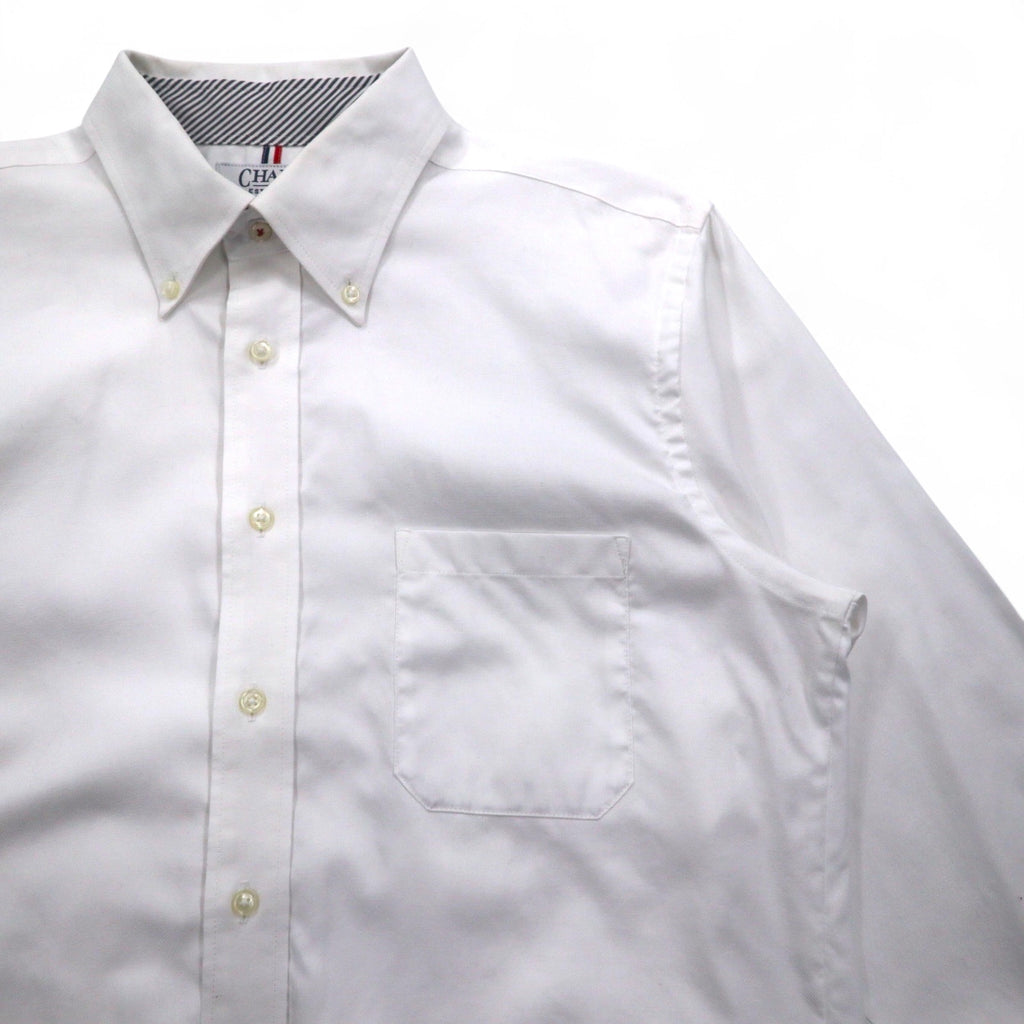 CHAPS Oxford Button-Down Shirt, L, White, NON IRON PURE COTTON