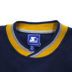 STARTER 90s College Embroidery Rib Line Sweatshirt XL Navy MICHIGAN