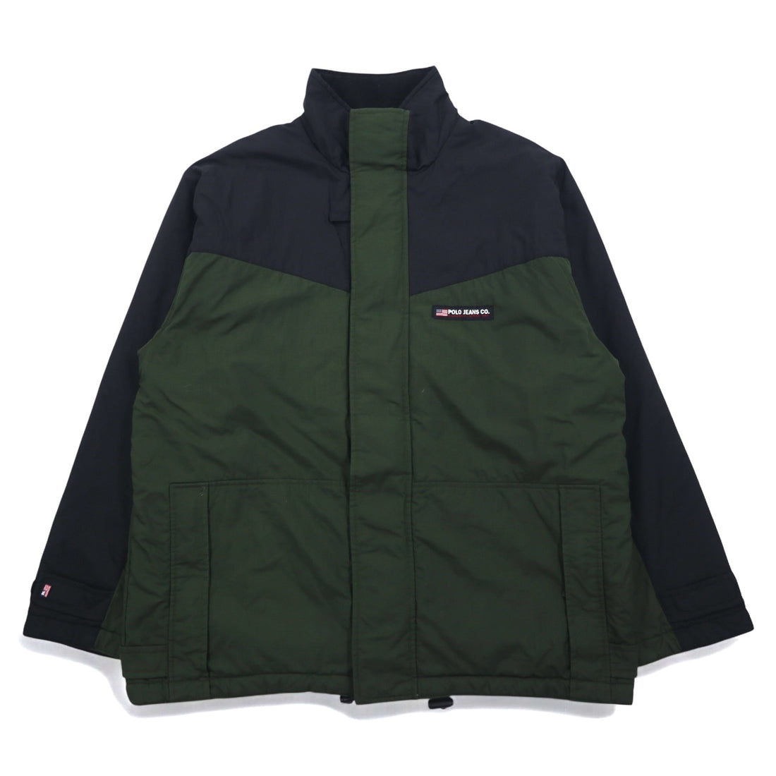 POLO JEANS CO. RALPH LAUREN 90年代 フリースライニング マウンテンジャケット L グリーン ブラック