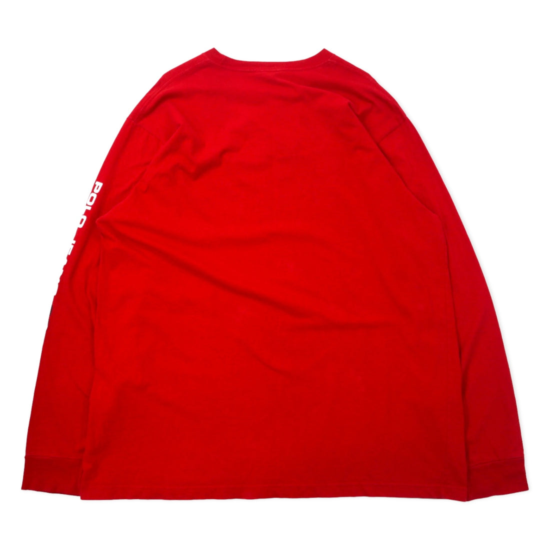 POLO JEANS CO. RALPH LAUREN Logo Print Long Sleeve T-Shirt Long Tee 3XT Red Cotton Sleeve Logo Big Size Made in Mexico