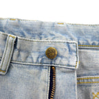 Lee RIDERS Denim pants L Blue Cotton Leather patch Zip fly