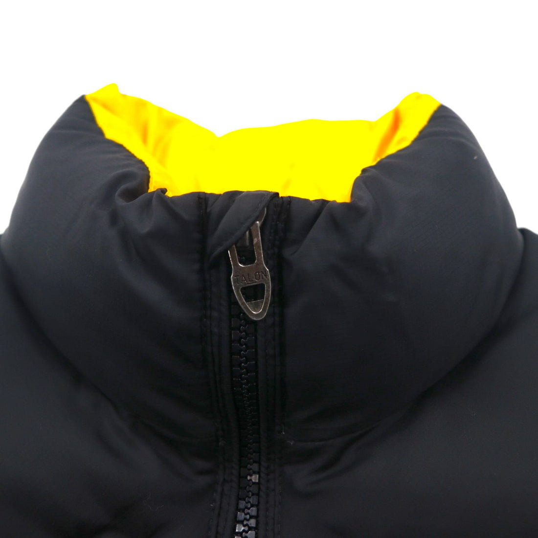 Polo Ralph Lauren スタンドカラー ダウンベスト L ブラック イエロー スモールポニー TALONジップ