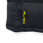 Polo Ralph Lauren スタンドカラー ダウンベスト L ブラック イエロー スモールポニー TALONジップ