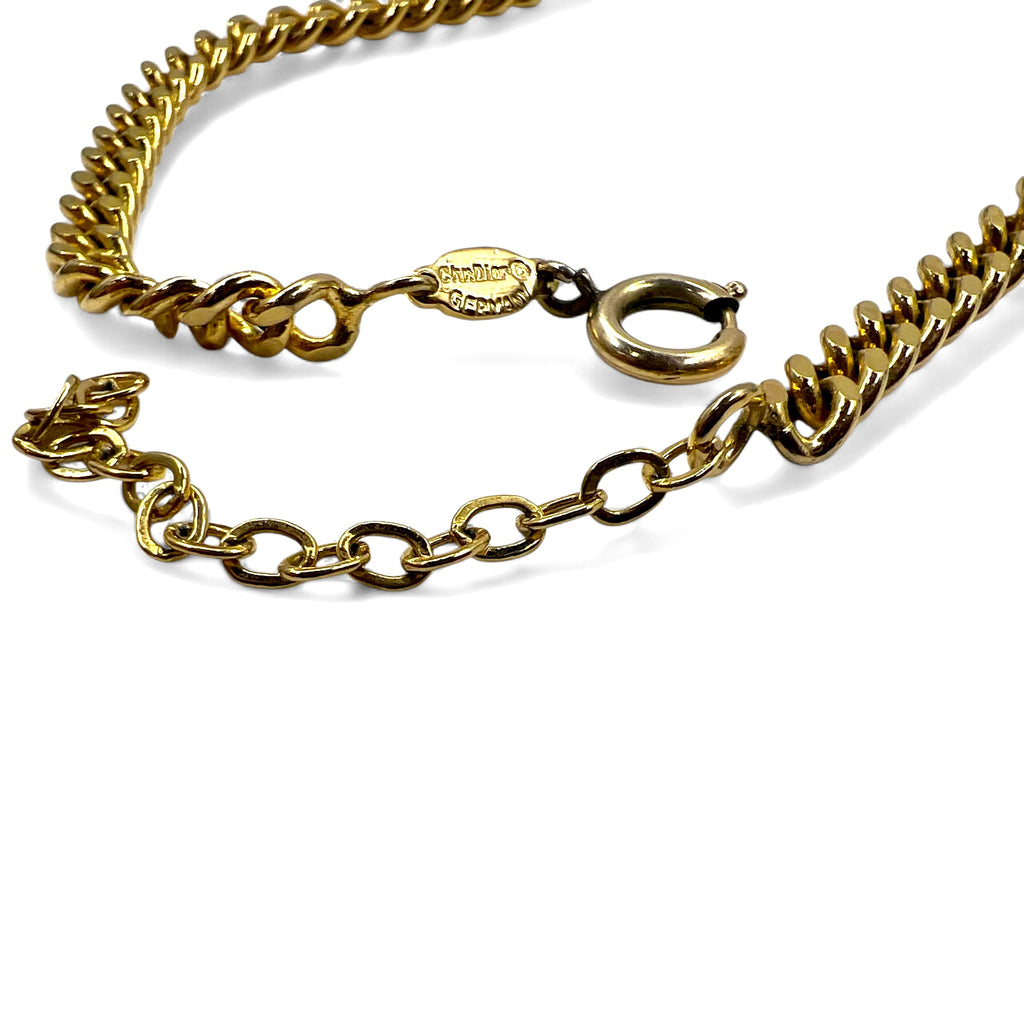 Christian Dior Made in Germany Vintage 2WAY Choker 2-Row Bracelet Kihei Gold CD Logo GERMANY Engraved