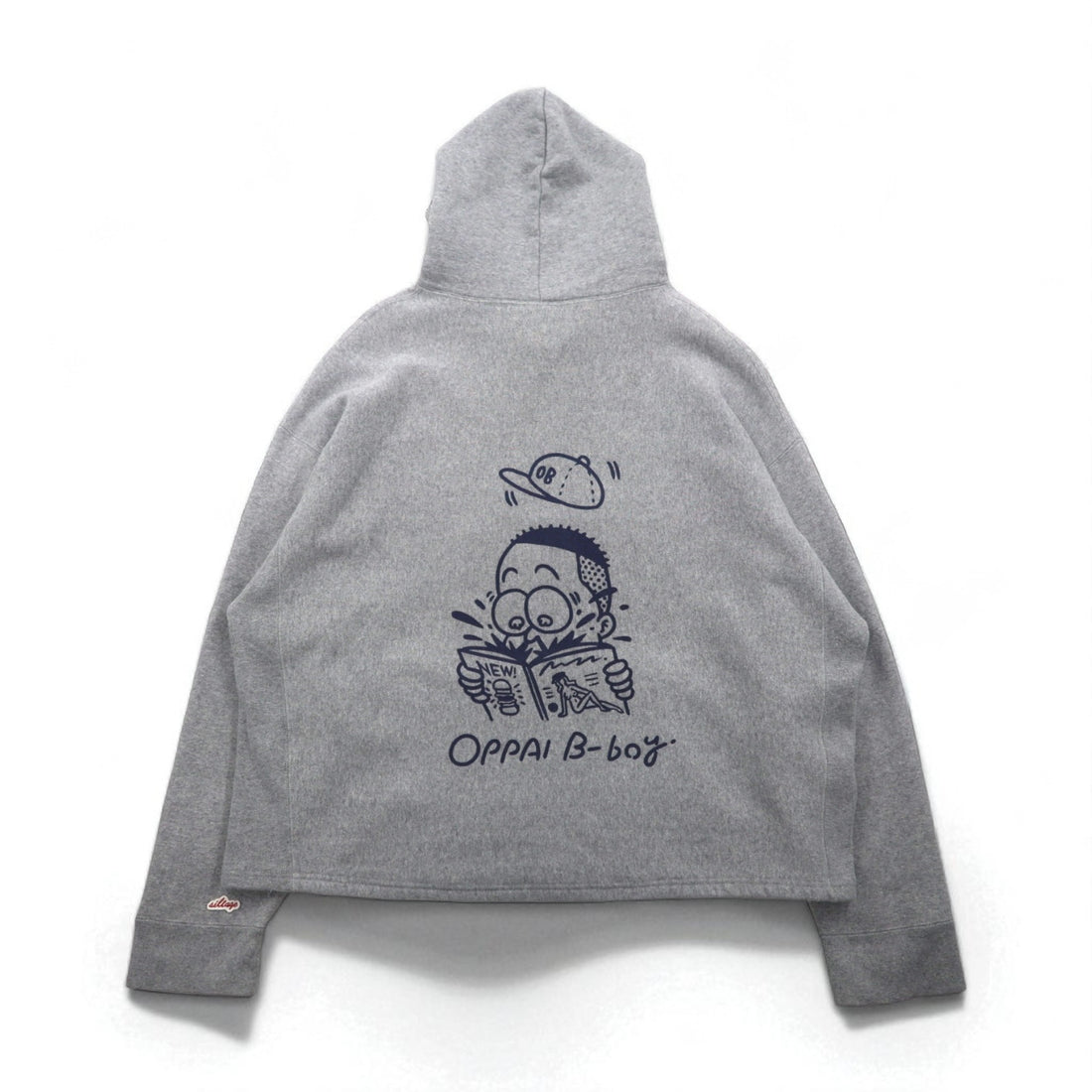 sillage Hanging Fleece Wide Hoodie, Free Size, Gray, Oppai B-Boy, Made in Japan