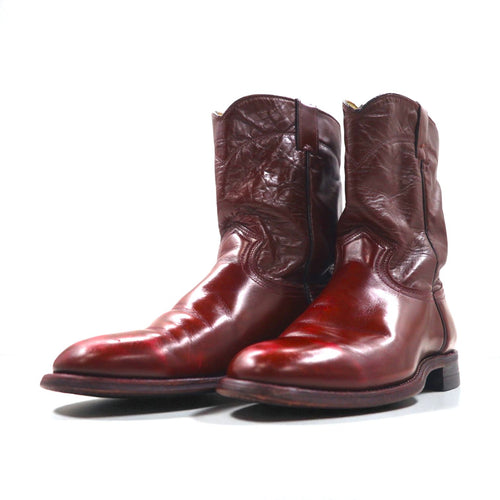 90s USA Vintage Roper Boots, Size 27cm, Pecos Western, Made in USA, TEXAS Stamp, Carved Stitching