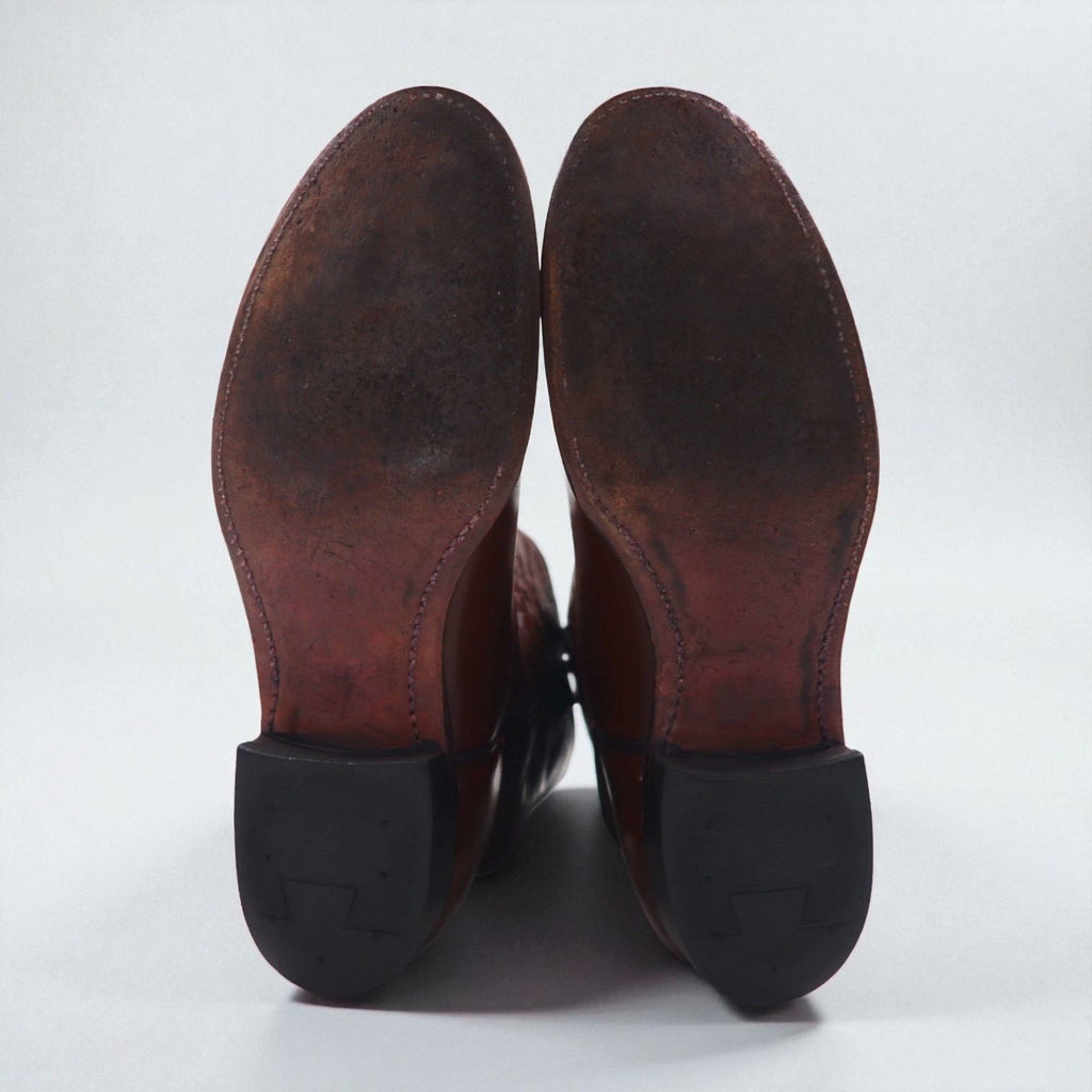 90s USA Vintage Roper Boots ローパーブーツ 27cm ペコス ウエスタン USA製 TEXAS刻印 カービングステッチ