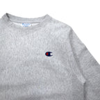 Champion リバースウィーブ スウェット M グレー コットン ロゴ 刺繍 青単タグ 復刻 REVERSE WEAVE