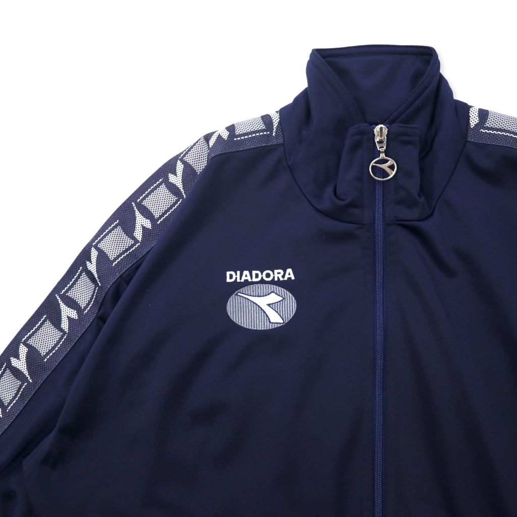 DIADORA 00s Track Jacket Jersey L Navy Polyester Tape Logo