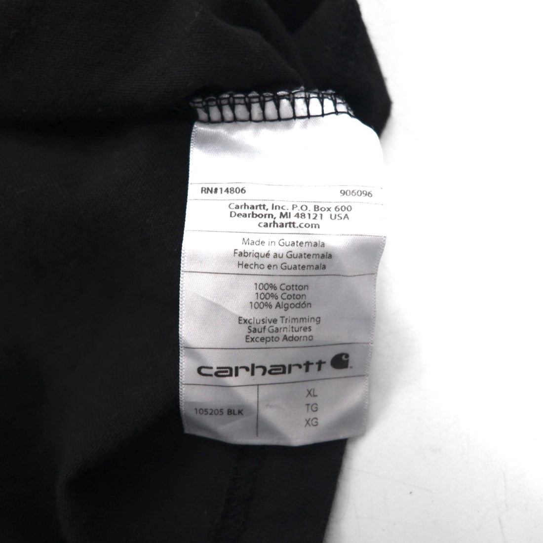 carhartt リラックスフィット Tシャツ XL ブラック カモフラ ライン RELAXED FIT 105205 グアテマラ製