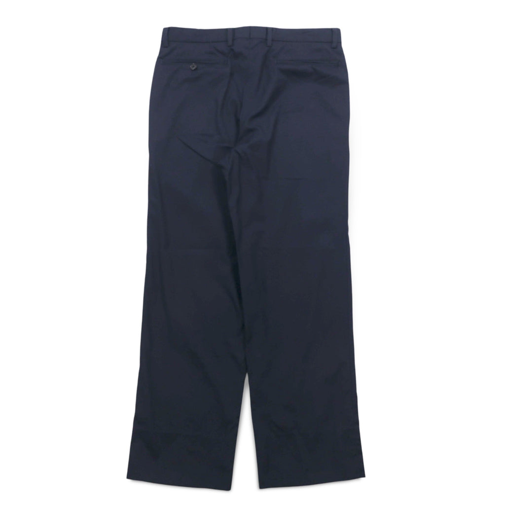 Aquasqutum Tuck Slacks Pants M Navy Cotton Made in Japan
