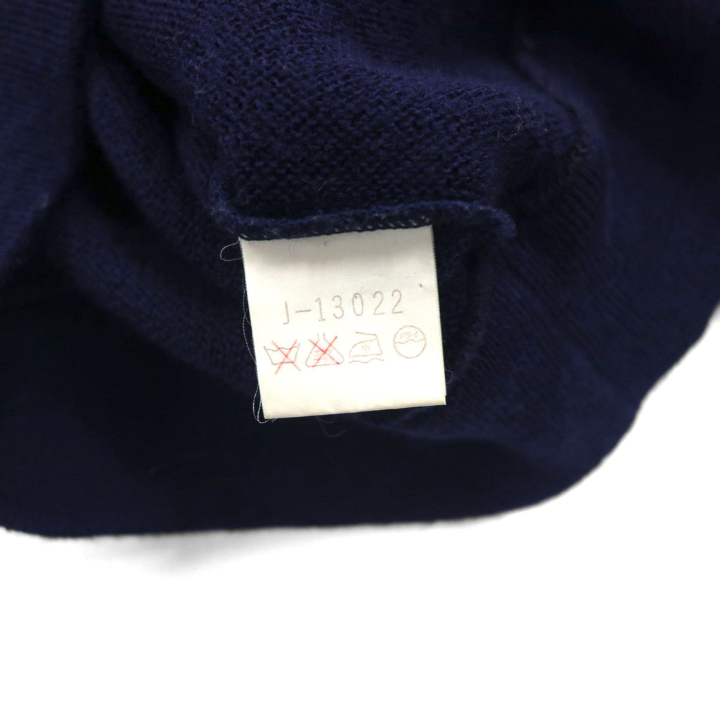 CHEMISE LACOSTE 80s Made in Japan V-neck knit sweater, size S, navy, one-point logo