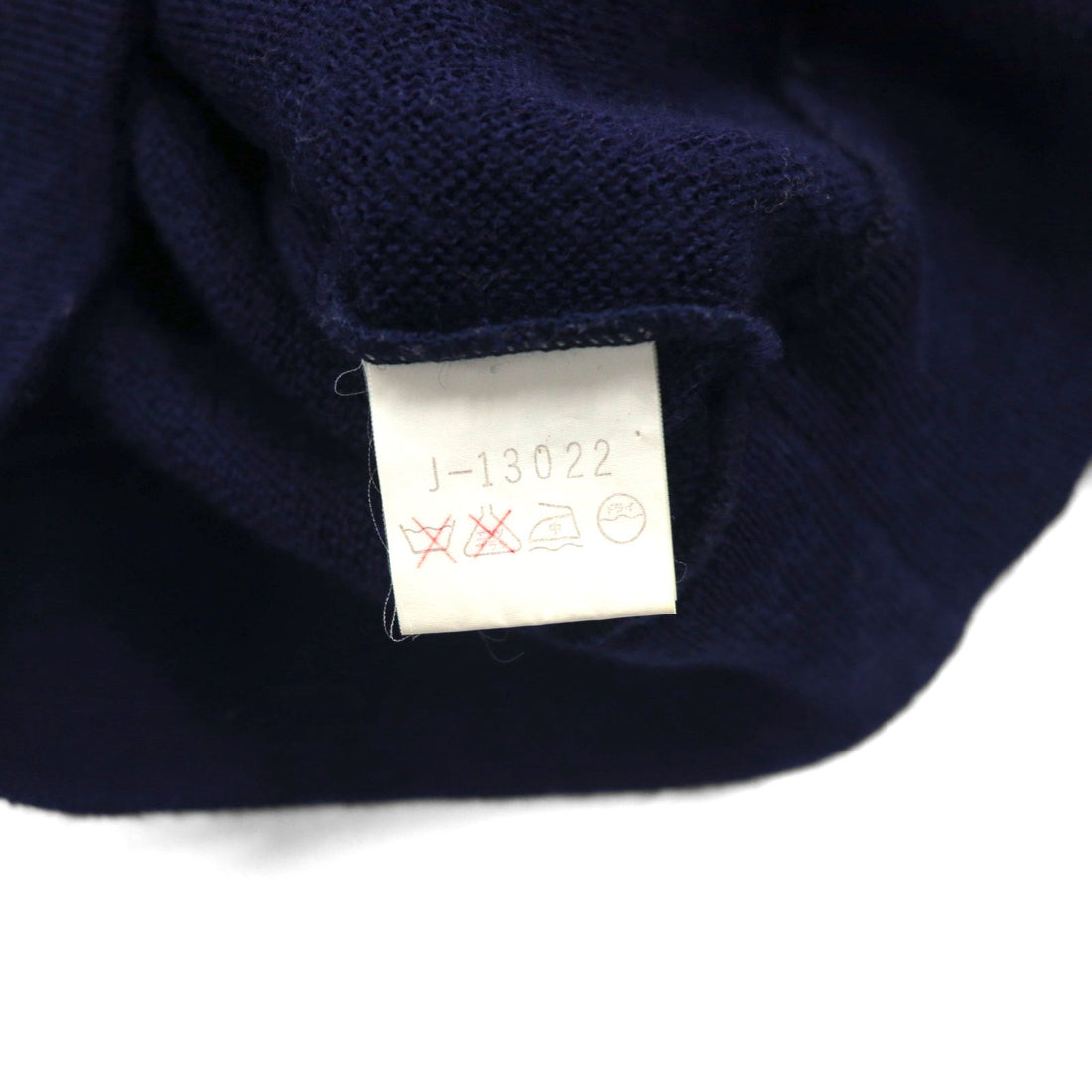 CHEMISE LACOSTE 80s Made in Japan V-neck knit sweater, size S, navy, one-point logo