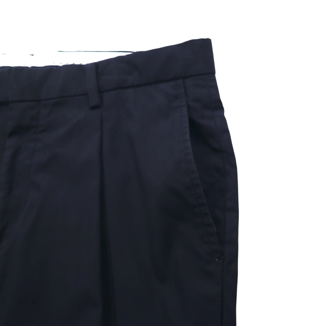 Aquasqutum Tuck Slacks Pants M Navy Cotton Made in Japan