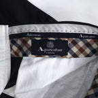 Aquasqutum Tuck Slacks Pants M Navy Cotton Made in Japan
