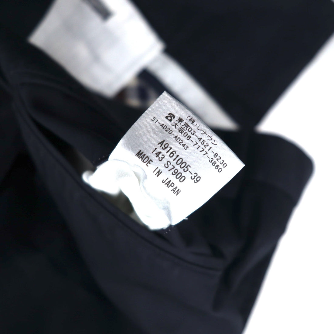 Aquasqutum Tuck Slacks Pants M Navy Cotton Made in Japan