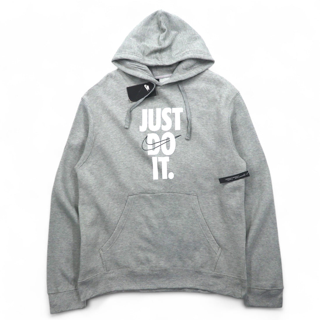 NIKE Pullover Hoodie L Grey JUST DO IT HOODIE 928717-063 Made in Pakistan Unused