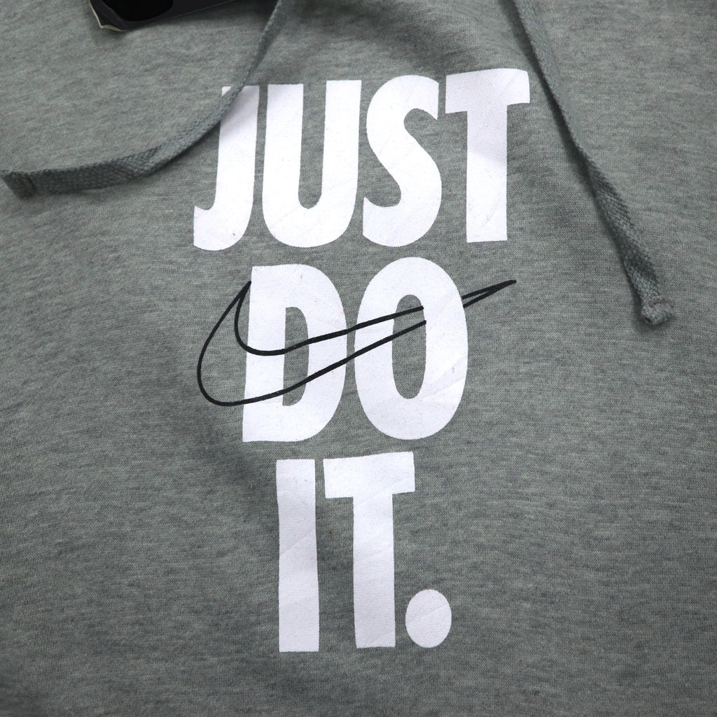 NIKE Pullover Hoodie L Grey JUST DO IT HOODIE 928717-063 Made in Pakistan Unused