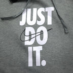 NIKE Pullover Hoodie L Grey JUST DO IT HOODIE 928717-063 Made in Pakistan Unused