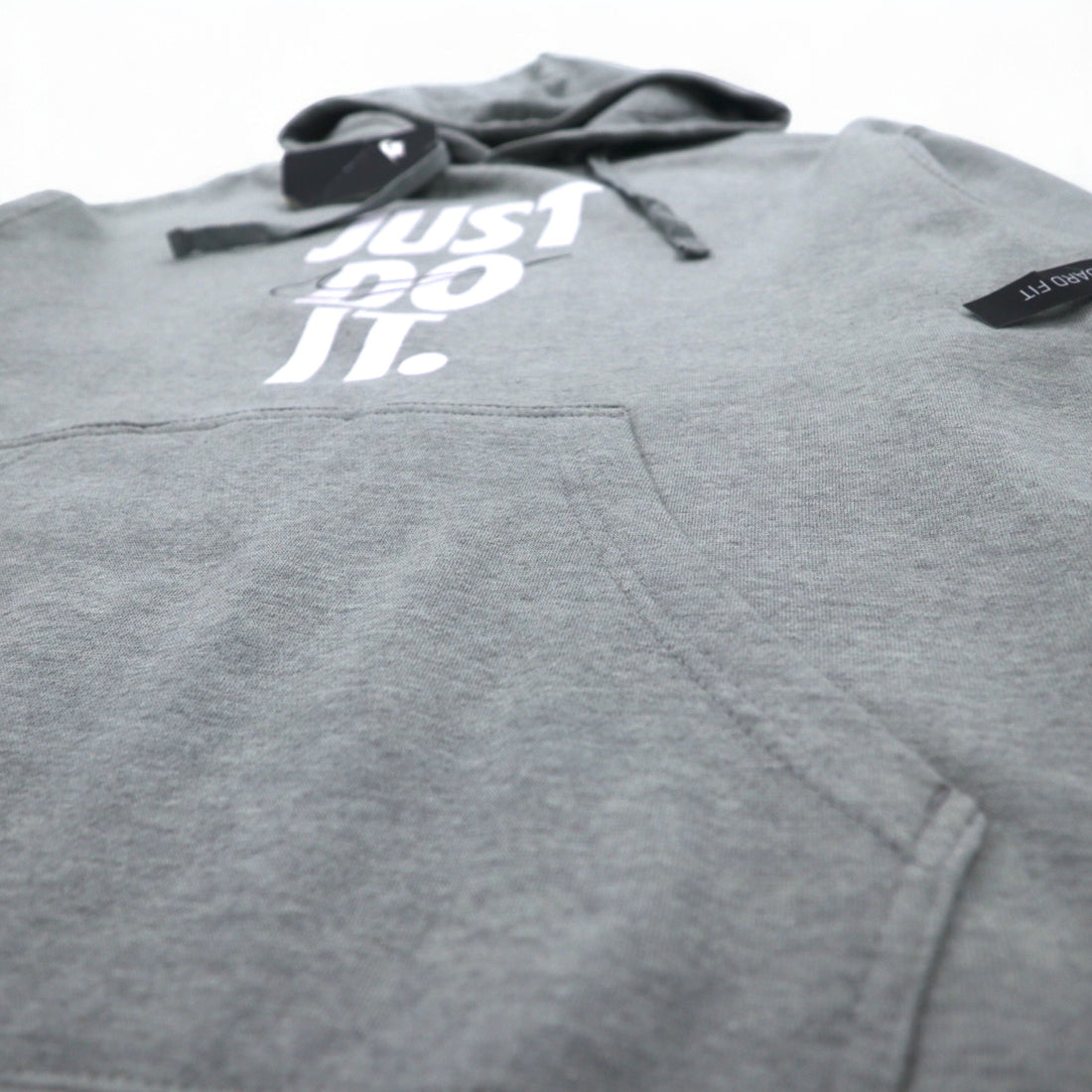 NIKE Pullover Hoodie L Grey JUST DO IT HOODIE 928717-063 Made in Pakistan Unused