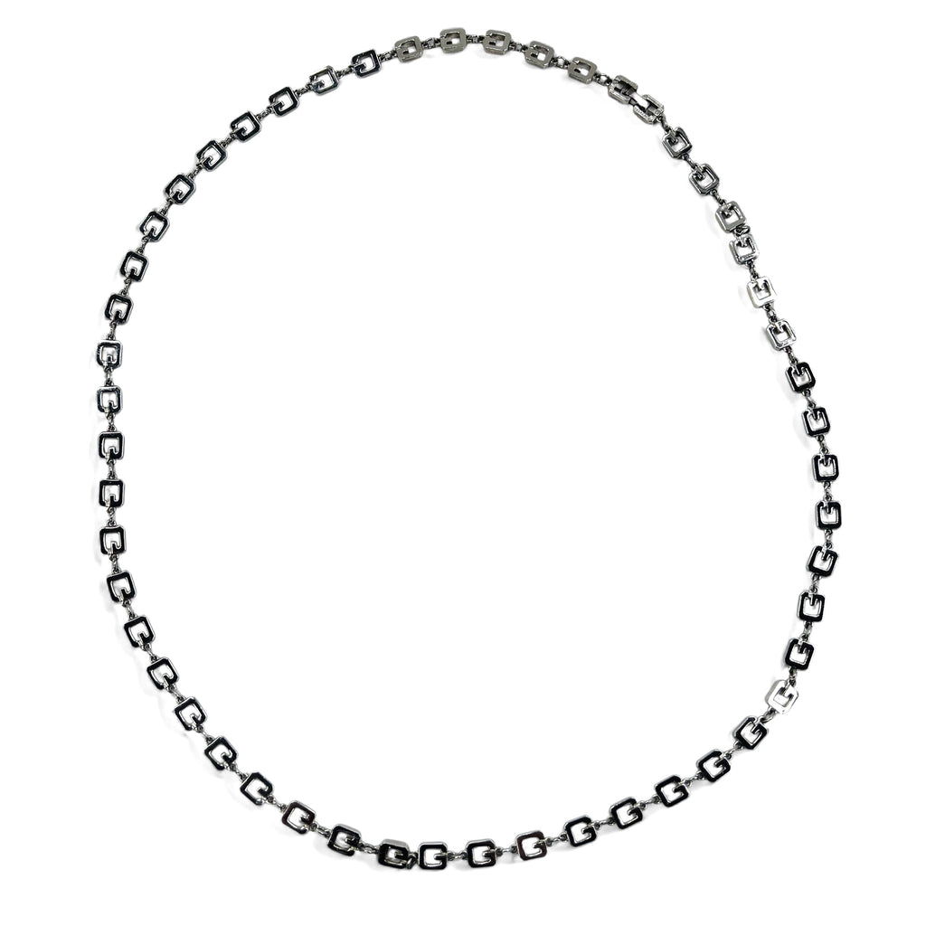 GIVENCHY Vintage Old 2WAY Necklace 3-Row Bracelet Silver Logo Motif