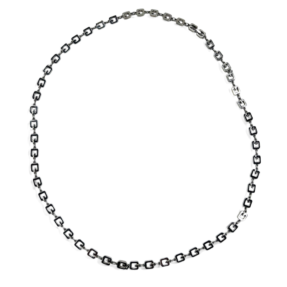 GIVENCHY Vintage Old 2WAY Necklace 3-Row Bracelet Silver Logo Motif