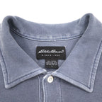 Eddie Bauer 90年代 ヴィンテージ加工 鹿の子 ポロシャツ L グレー コットン