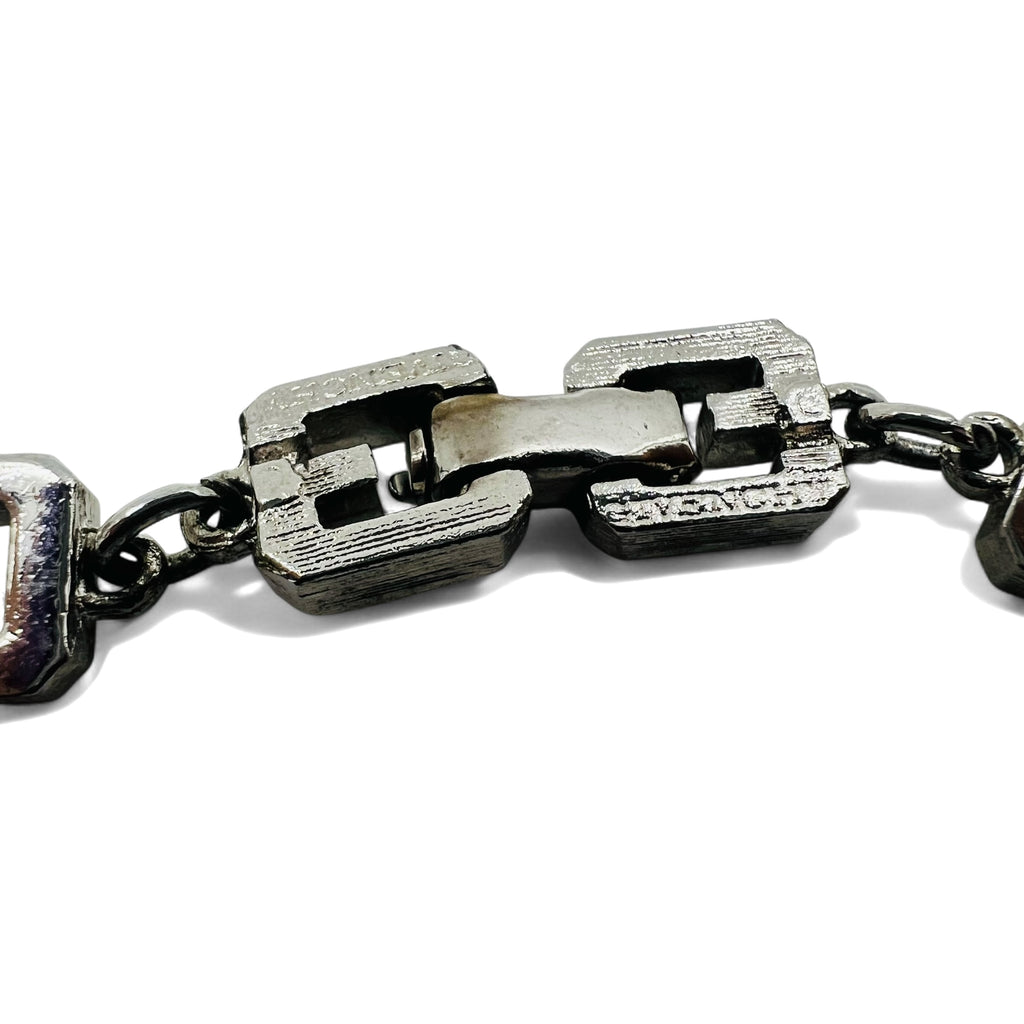 GIVENCHY Vintage Old 2WAY Necklace 3-Row Bracelet Silver Logo Motif