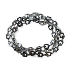 GIVENCHY Vintage Old 2WAY Necklace 3-Row Bracelet Silver Logo Motif