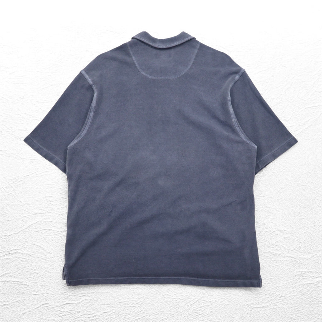 Eddie Bauer 90年代 ヴィンテージ加工 鹿の子 ポロシャツ L グレー コットン
