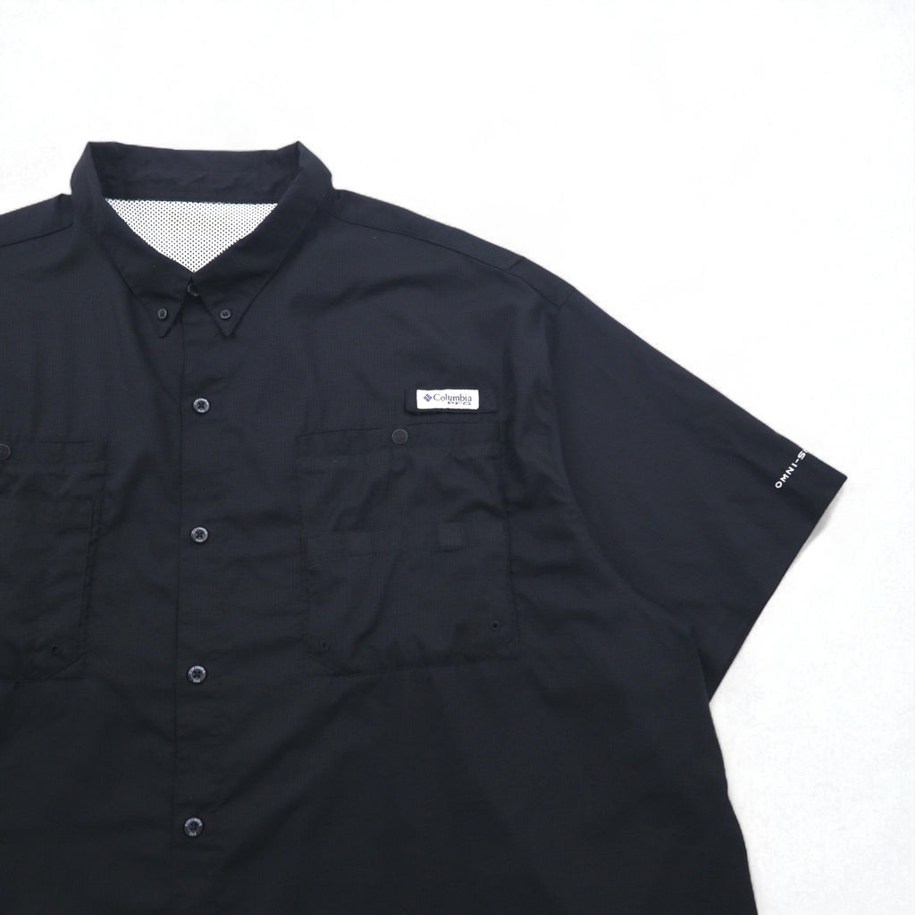 Columbia PFG Tamiami II Button-Down Fishing Shirt, Size 2XL, Black, OMNI-SHADE, FS7266