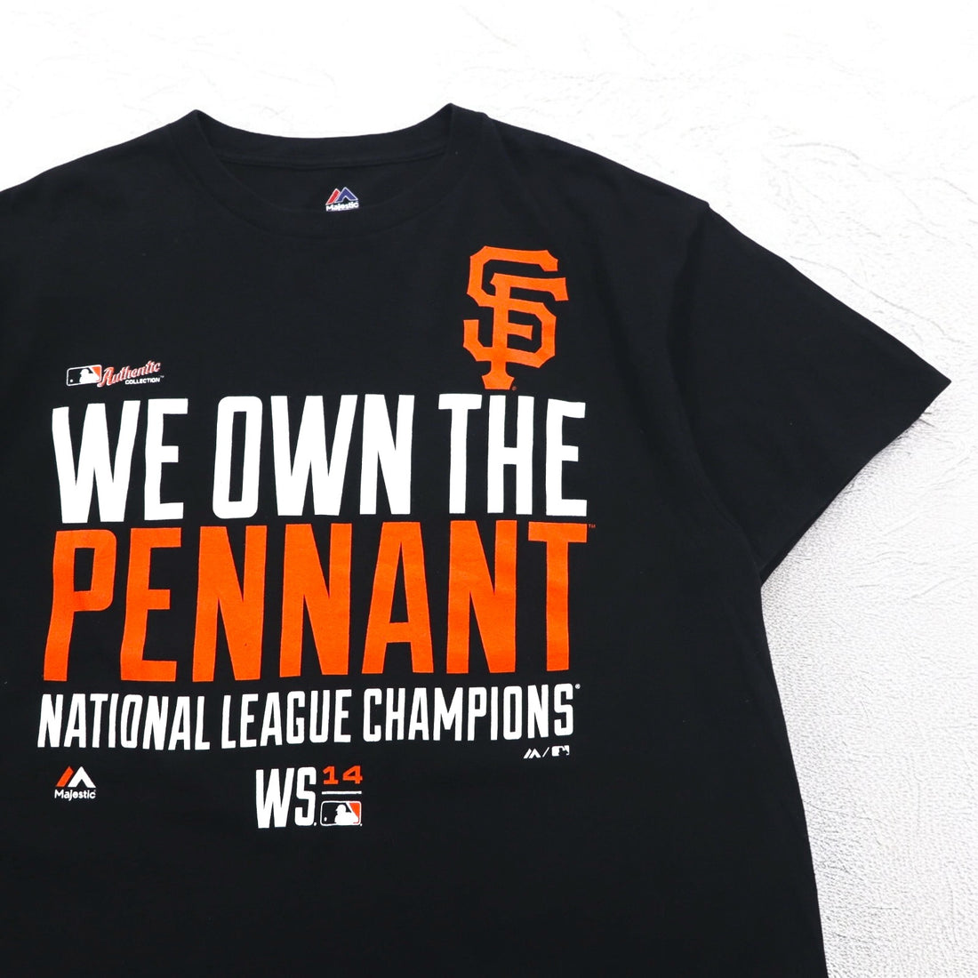 majestic Baseball Print T-Shirt L Black MLB San Francisco Giants Made in Nicaragua