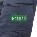 LAUREN RALPH LAUREN 90s Made in Canada Double Breasted Tailored Jacket Blazer, Navy Wool Gabardine, Gold Buttons, Size XL