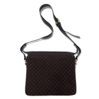CELINE Old Macadam Shoulder Bag Brown Suede Leather Triomphe Logo Plate Made in Italy