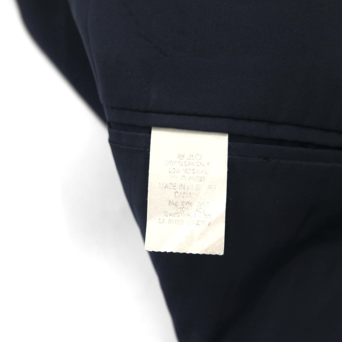 LAUREN RALPH LAUREN 90s Made in Canada Double Breasted Tailored Jacket Blazer, Navy Wool Gabardine, Gold Buttons, Size XL