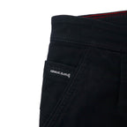 ARMANY JEANS Made in Italy Distressed Black Jeans Denim Pants Size 36 Cotton Tapered Stretch Zipper Fly