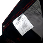 ARMANY JEANS Made in Italy Distressed Black Jeans Denim Pants Size 36 Cotton Tapered Stretch Zipper Fly