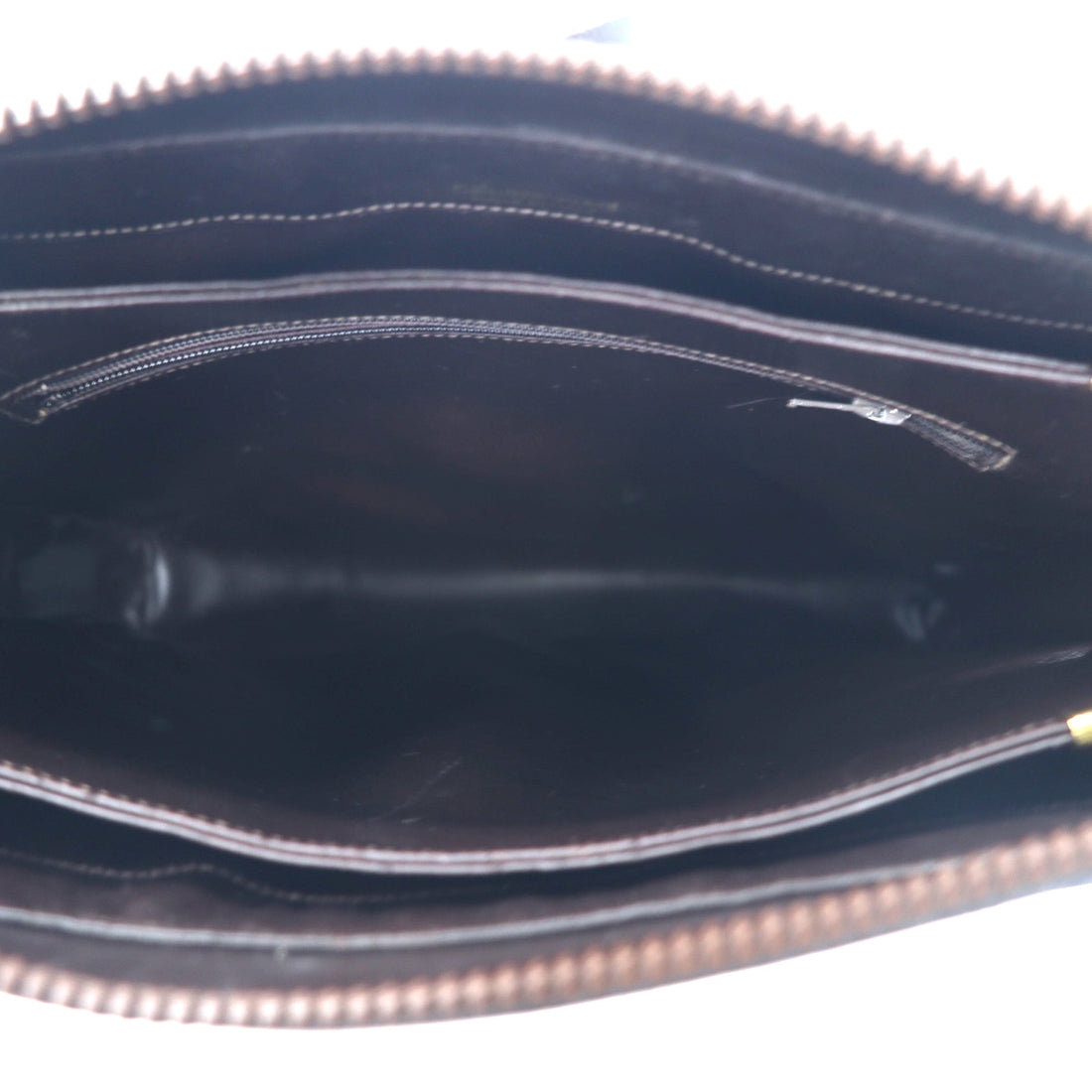 CELINE Old Macadam Shoulder Bag Brown Suede Leather Triomphe Logo Plate Made in Italy