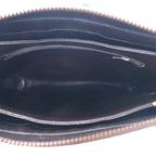 CELINE Old Macadam Shoulder Bag Brown Suede Leather Triomphe Logo Plate Made in Italy