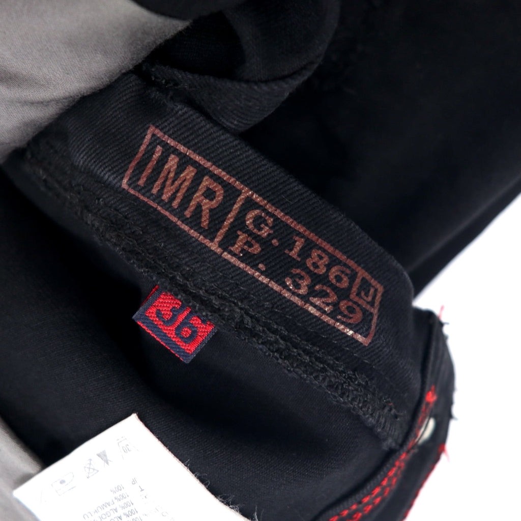 ARMANY JEANS Made in Italy Distressed Black Jeans Denim Pants Size 36 Cotton Tapered Stretch Zipper Fly