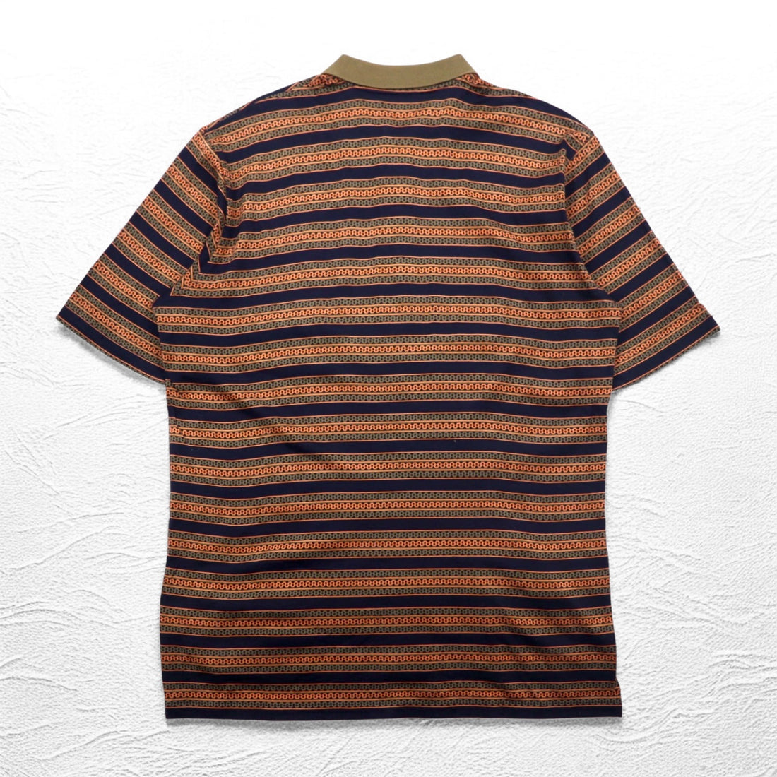 Christian Dior SPORTS 90年代 ボーダー ポロシャツ L カーキ ネイビー コットン 日本製