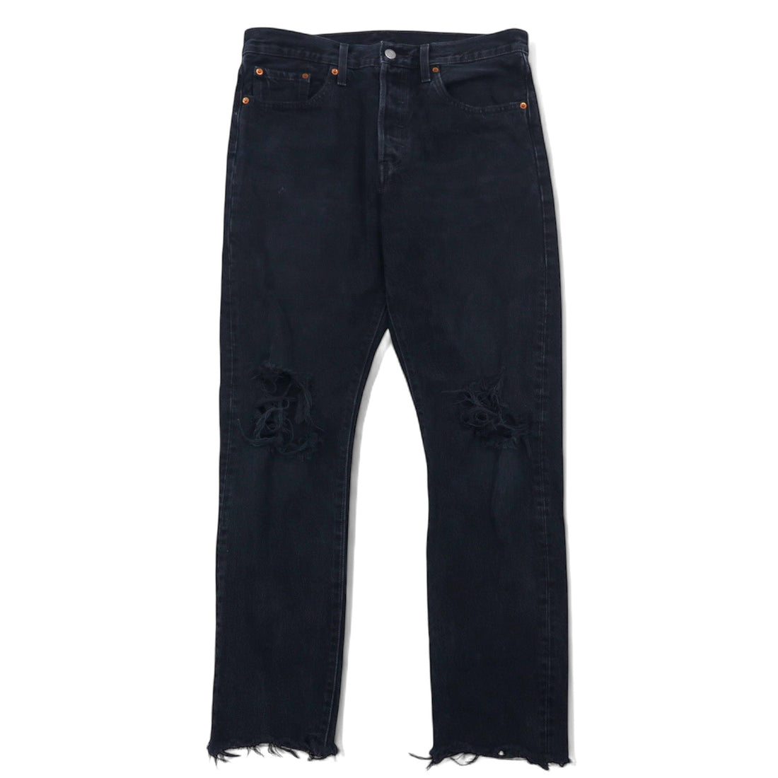 日本然リトテ-古着オンライン-LEVI'S PREMIUM ビッグE ダメージ加工 スキニージーンズ ブラック デニムパンツ 29 コットン カットオフ 501 SKINNY BLACK LISTED 29502-0072-LEVI'S PREMIUM Big E Distressed Skinny Jeans Black Denim Pants 29 Cotton Cutoff 501 SKINNY BLACK LISTED 29502-0072