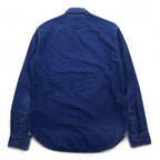 TIMBERLAND denim button-down shirt, M, indigo, blue, one-point logo embroidery