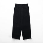 LANVIN 80年代 日本製 2タック ワイド コーデュロイ スラックス パンツ M ブラック