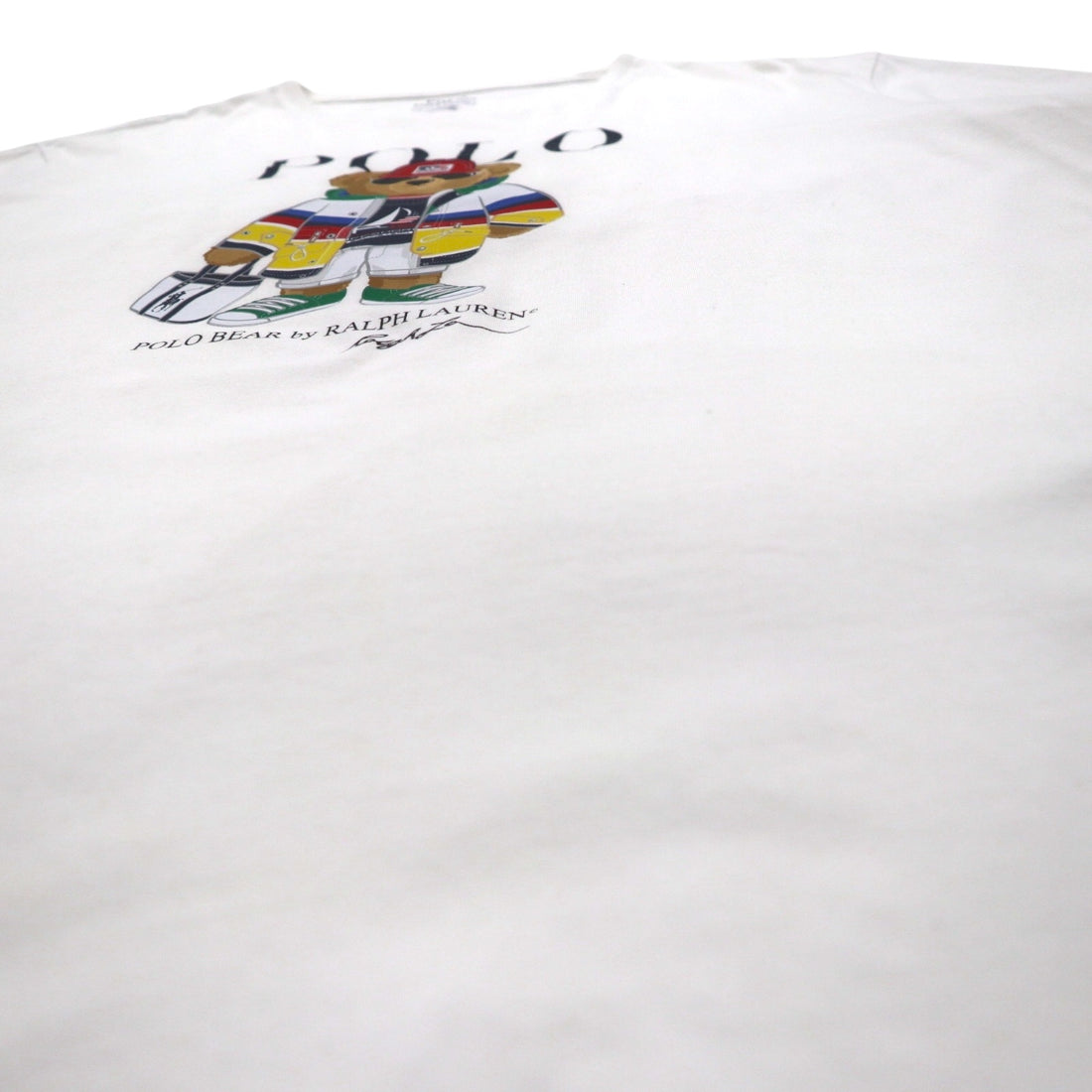 POLO RALPH LAUREN Polo Bear T-shirt, XL, white, cotton, made in Peru