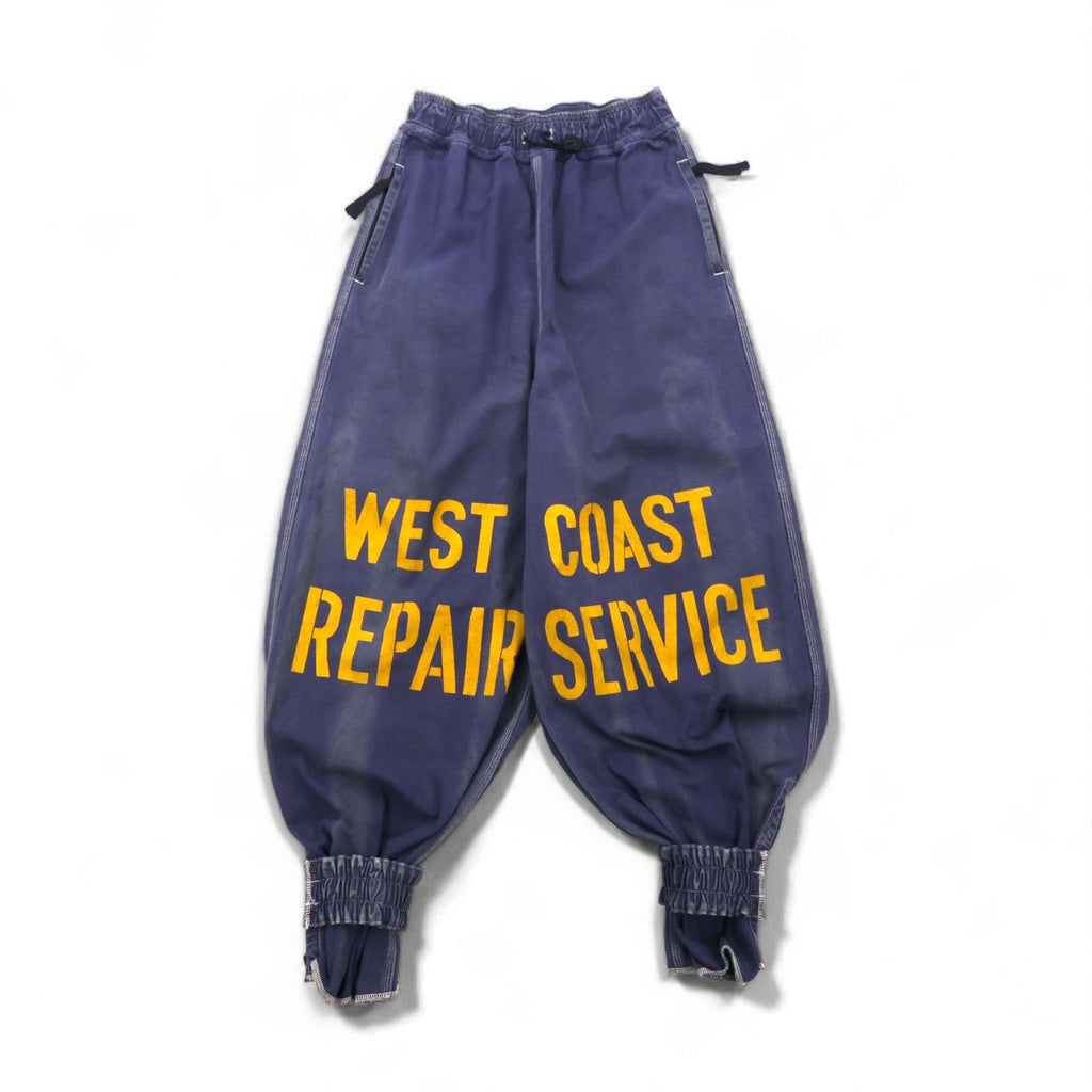 KAPITAL Repairman Track Pants, 12.5oz Broken Denim East, Flight Pants, Navy, Size L