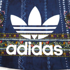 adidas originals cropped sweatshirt M navy polyester all-over print trefoil logo Cirande Sweat AY6896